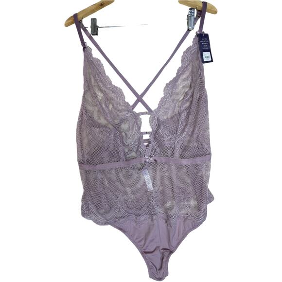Tops - Cacique The Seriously Sexy Women's 14/16 Purple Lace Lingerie Bodysuit Teddy NWT
